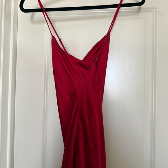 NWT! Astr the Label Gaia Cowl Neck Satin Midi dress sz XS event cocktail flaws - Picture 16 of 16